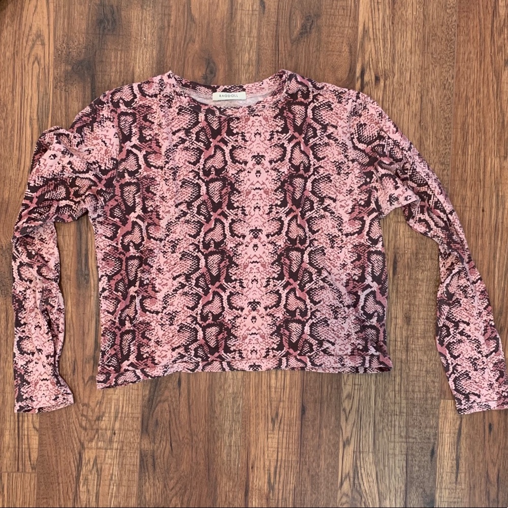 Ragdoll Cropped Long Sleeve Tee Rose Python S - image 1